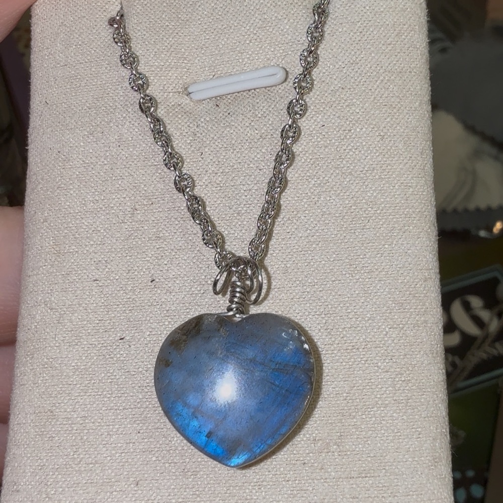 Labradorite heart necklace